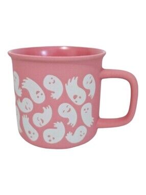 Pink Matte Ghost Ceramic Coffee Mug 18 oz Halloween Fall Decor New